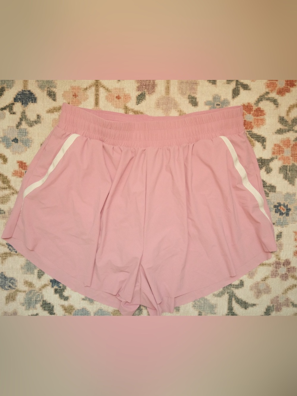 all in motion Pink Women's Athletic Shorts with White Trim
